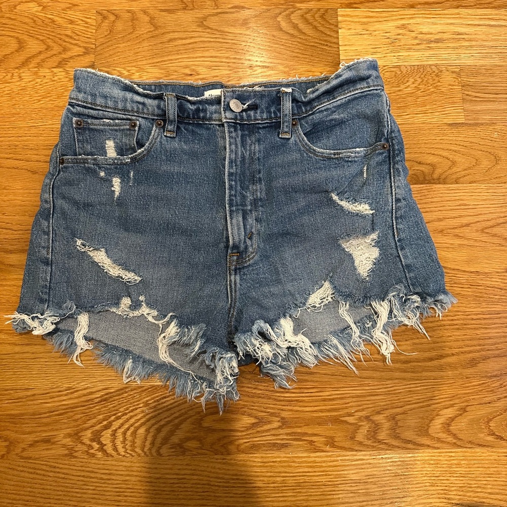 Abercrombie & Fitch Blue Distressed Jean Shorts